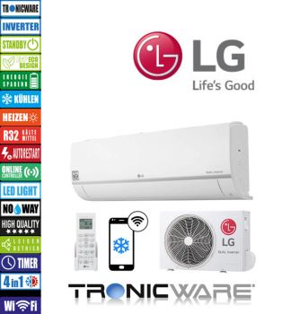 LG Inverter, Wandgerät, Set PC09ST NSJ + PC09ST UA3 WiFi 2,5 kW 9000 BTU