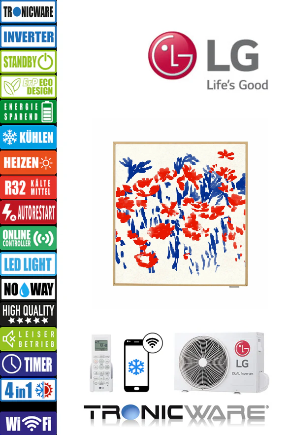 inkl. Montage, LG Inverter, Artcool Gallery, Wandgerät, A12GA1 NSE + A12GA1 U18 12000 BTU