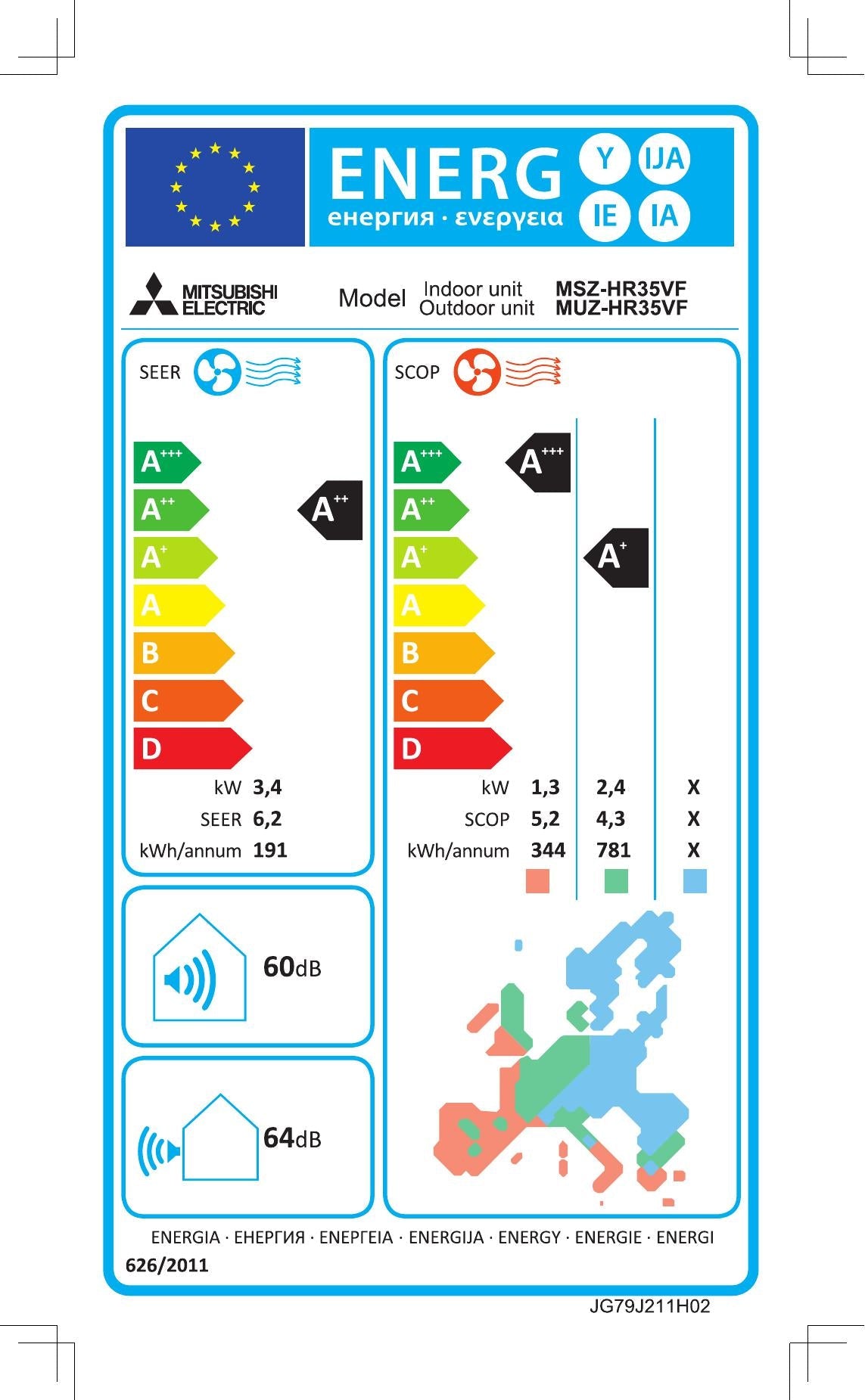 Mitsubishi Inverter, Basic, Wandgerät, MSZ-HR50 VFK + MUZ-HR50 VF E1 18000 BTU bis ca. 50m² inkl. WiFi