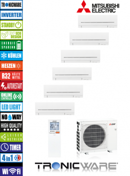 Mitsubishi Inverter, Kompakt, Wandgeräte, MSZ-AP20 VG + MSZ-AP20 VG + MSZ-AP20 VG + MSZ-AP20 VG + MSZ-AP20 VG + MSZ-AP20 VG + MXZ-6F122 VF3
