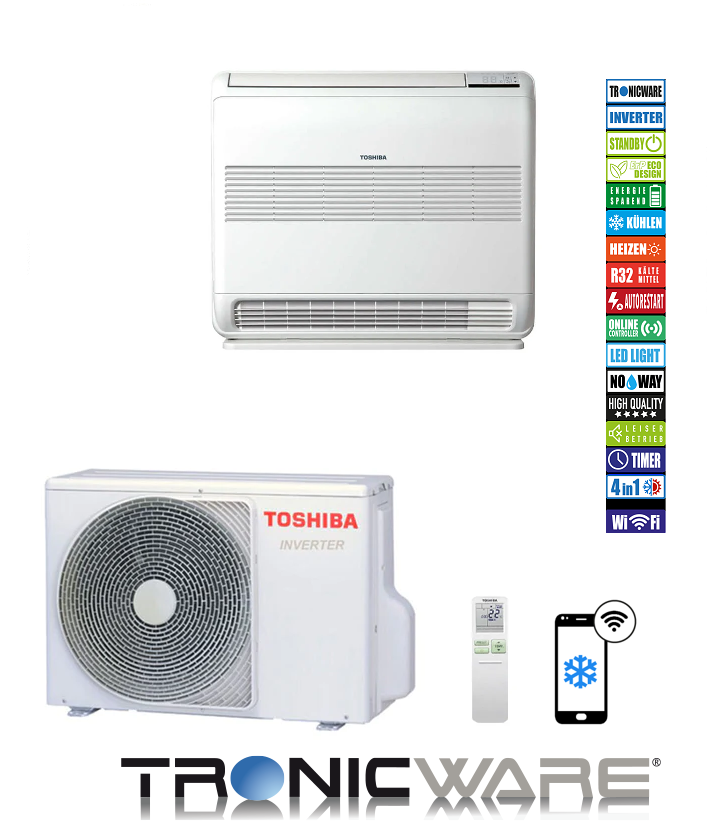 Toshiba Inverter, Truhengerät, RAS-B18J2FVG-E + RAS-18J2AVSG-E1 5,0 kW