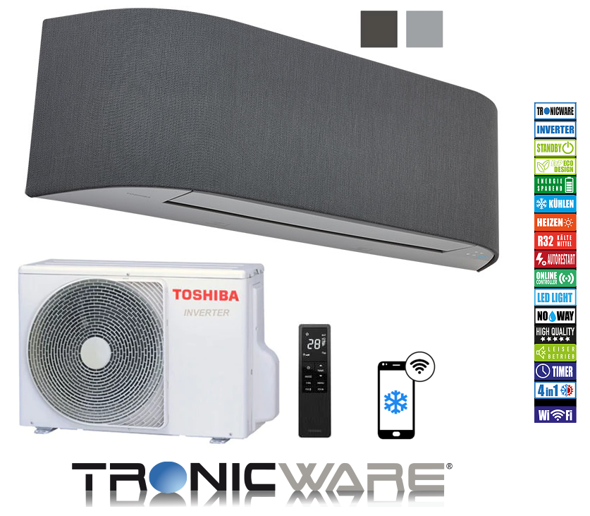Toshiba Inverter, Wandgerät, Haori RAS-B13N4KVRG-E + RAS-13J2AVSG-E1