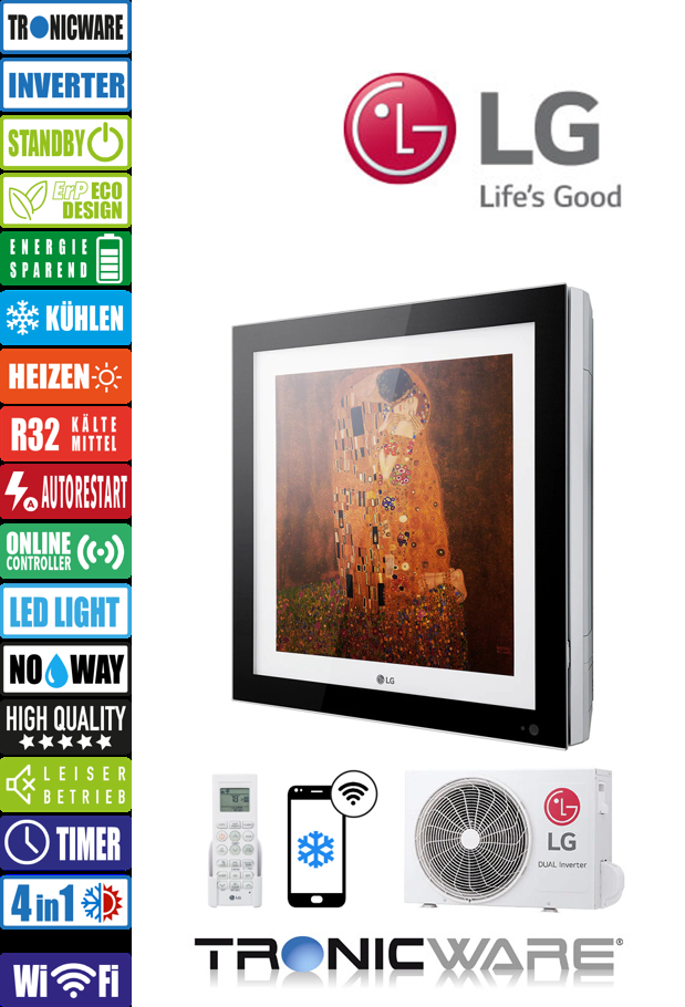 LG Inverter, Artcool Gallery, Wandgeräte A09GA1 NSE + A09GA1 U18 9000 BTU