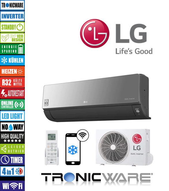 LG Inverter, Artcol Energy, Wandgeräte, AC09BH NSJ + AC09BH UA3