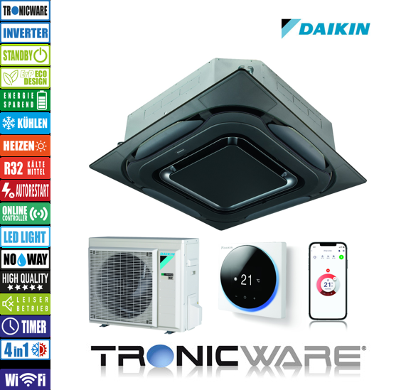 Daikin Inverter, SkyAir Alpha-Series, Zwischendeckengerät Round Flow, FCAG35B + RXM35R