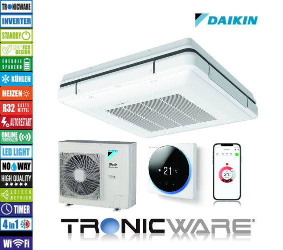 Daikin Inverter, SkyAir Advance-Series, Sky Air Advance-series Unterdeckengerät mit 4-seitigem Luftaustritt, FUA125A + RZASG125MV1